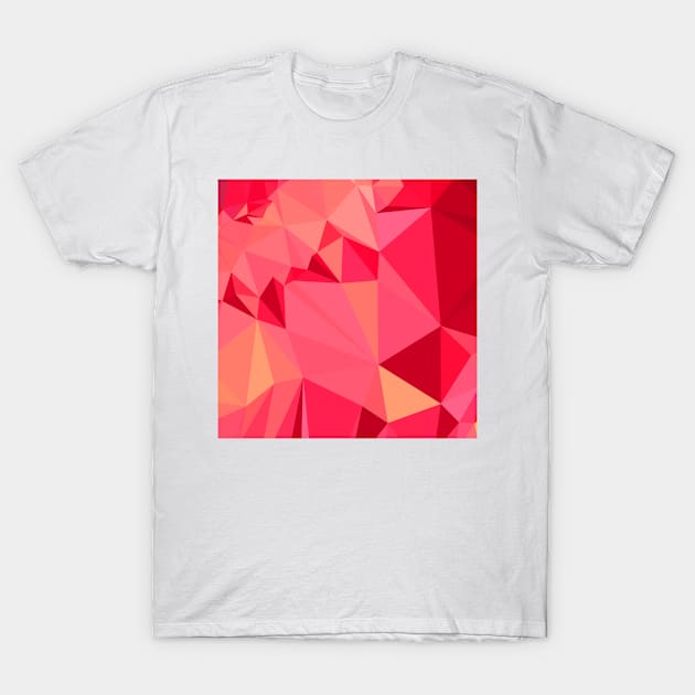 American Rose Red Abstract Low Polygon Background T-Shirt by retrovectors